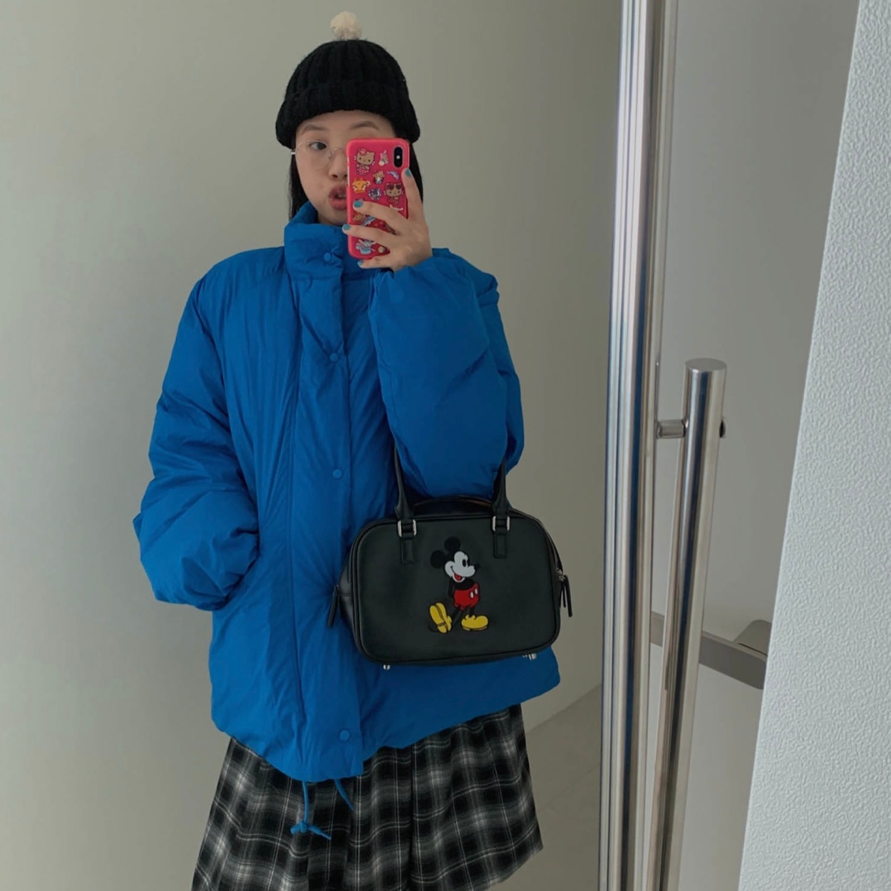 福利秒杀韩国代购直播UNC高品鸭绒重工立领男女设计师羽绒服外套