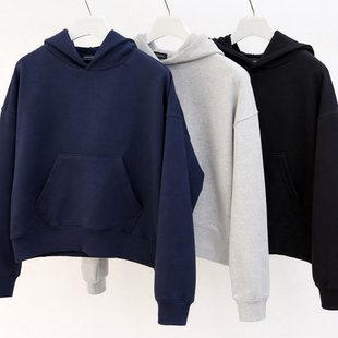 MRDONG韩国代购男装well done短款设计师春季高品宽松连帽卫衣