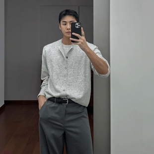 MRDONG韩国代购东大门男装直播DEEF假两件软糯小众针织衫开衫毛衣