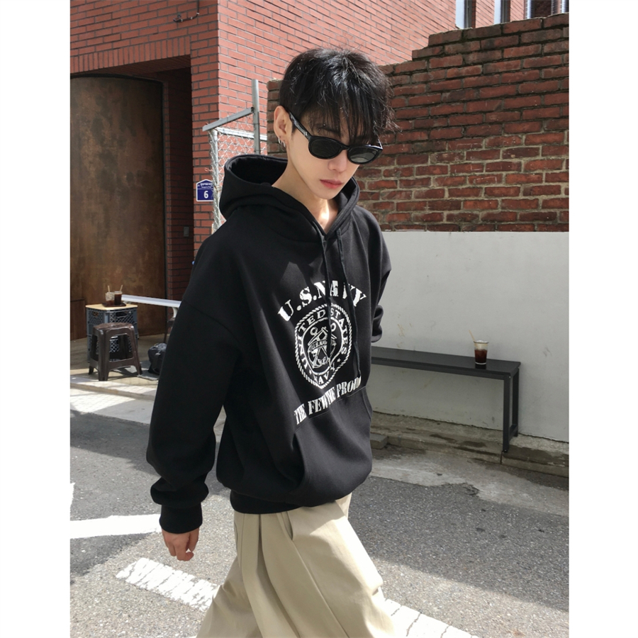 韩国男装美式徽章复古风街头卫衣