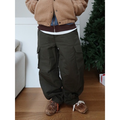 韩国男装夹棉工装设计阔腿休闲裤