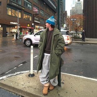 51高品男女款 韩国代购 厚款 连帽Parka棉服大衣外套 直播unbon阔版