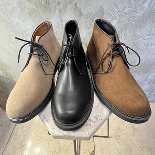 MRDONG韩国代购男装复古磨砂皮切尔西短靴厚底利落型复刻街头皮鞋