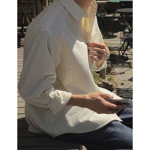 韩国代购比利条纹衬衫夏季薄款