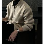 韩国代购 LAINE王炸薅羊毛法国面料粗针YKK拉链开衫 男装 福利秒杀