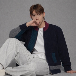 韩国代购男装福利秒杀VAMPIRE重工不规则拼接设计师撞色开衫外套