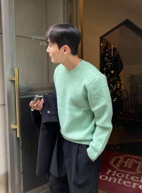 MRDONG韩国代购男装LOGAN阿尔巴卡混纺柔软保暖针织毛衣冬季