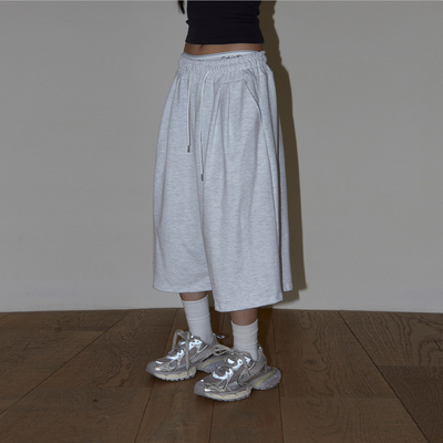 韩国代购嘻哈七分裤掐褶阔腿短裤