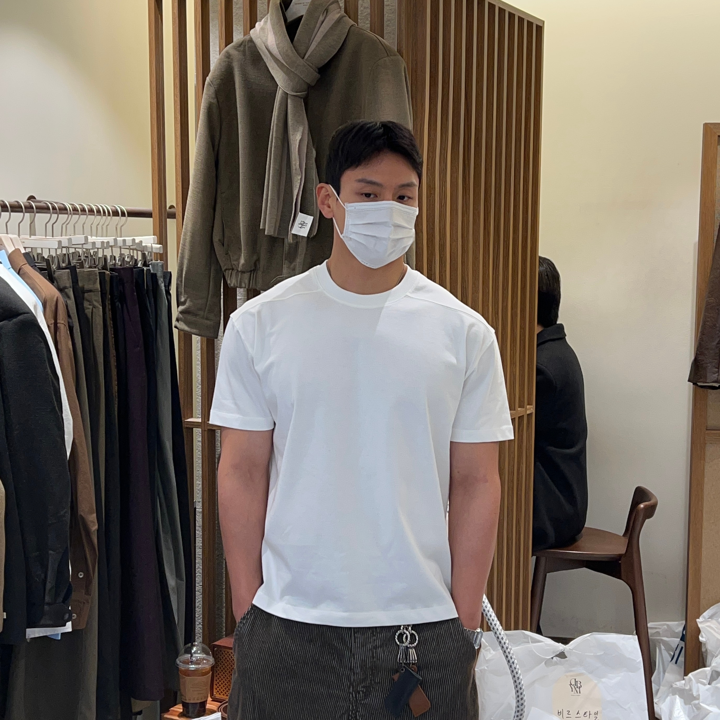 韩国男装精梳棉短款秋冬打底短袖