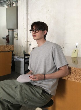 韩国代购破损做旧设计师棉质短袖