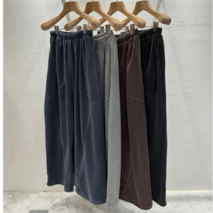 线条切割拼接小众cozyfit水洗色阔腿可束脚休闲卫裤 韩国男装 代购