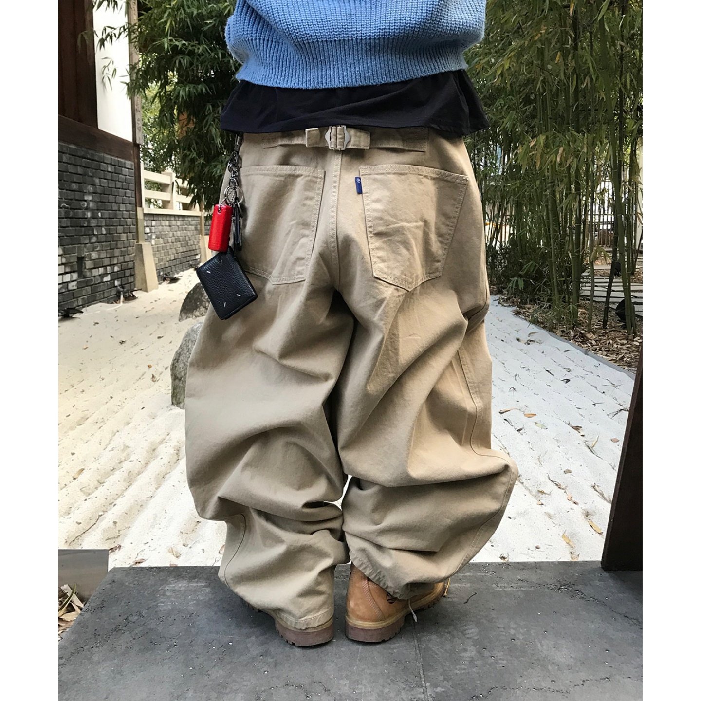 MRDONG韩国代购男女斜裁阔腿高腰垂感棉质休闲长裤气质小众重工款,男装,休闲裤,淘宝优惠券,粉丝福利购,淘宝优惠卷