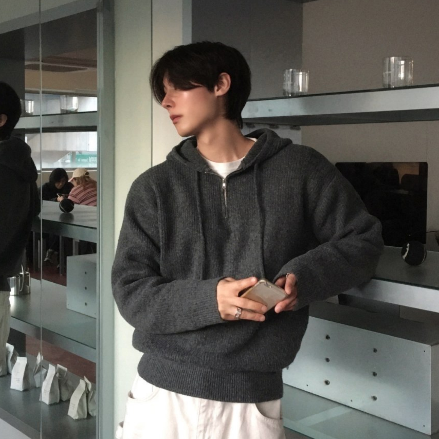 MRDONG韩国代购男装厚织连帽针织卫衣宽松版型秋冬保暖层次搭配款,男装,针织衫/毛衣,淘宝优惠券,粉丝福利购,淘宝优惠卷