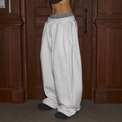 韩国代购潮牌侧拼接重工春季卫裤