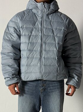 韩国代购轻量连帽排骨绗缝羽绒服