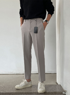 MRDONG东大门韩国男装代购高档轻奢设计感微锥小直筒十分休闲西裤