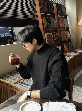 MRDONG韩国代购男装LAINE温柔半高领软糯毛衣粗线内搭亲肤不扎