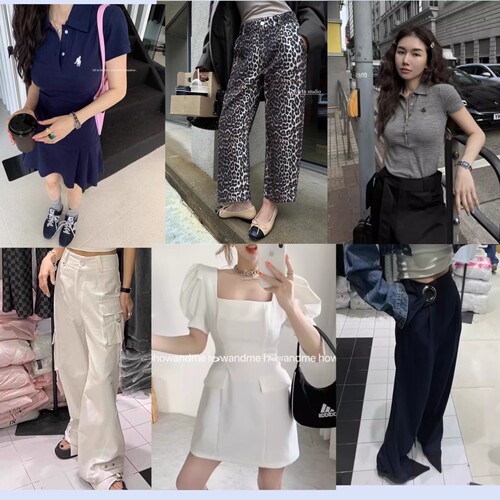 套头POLO领短袖针织衫女