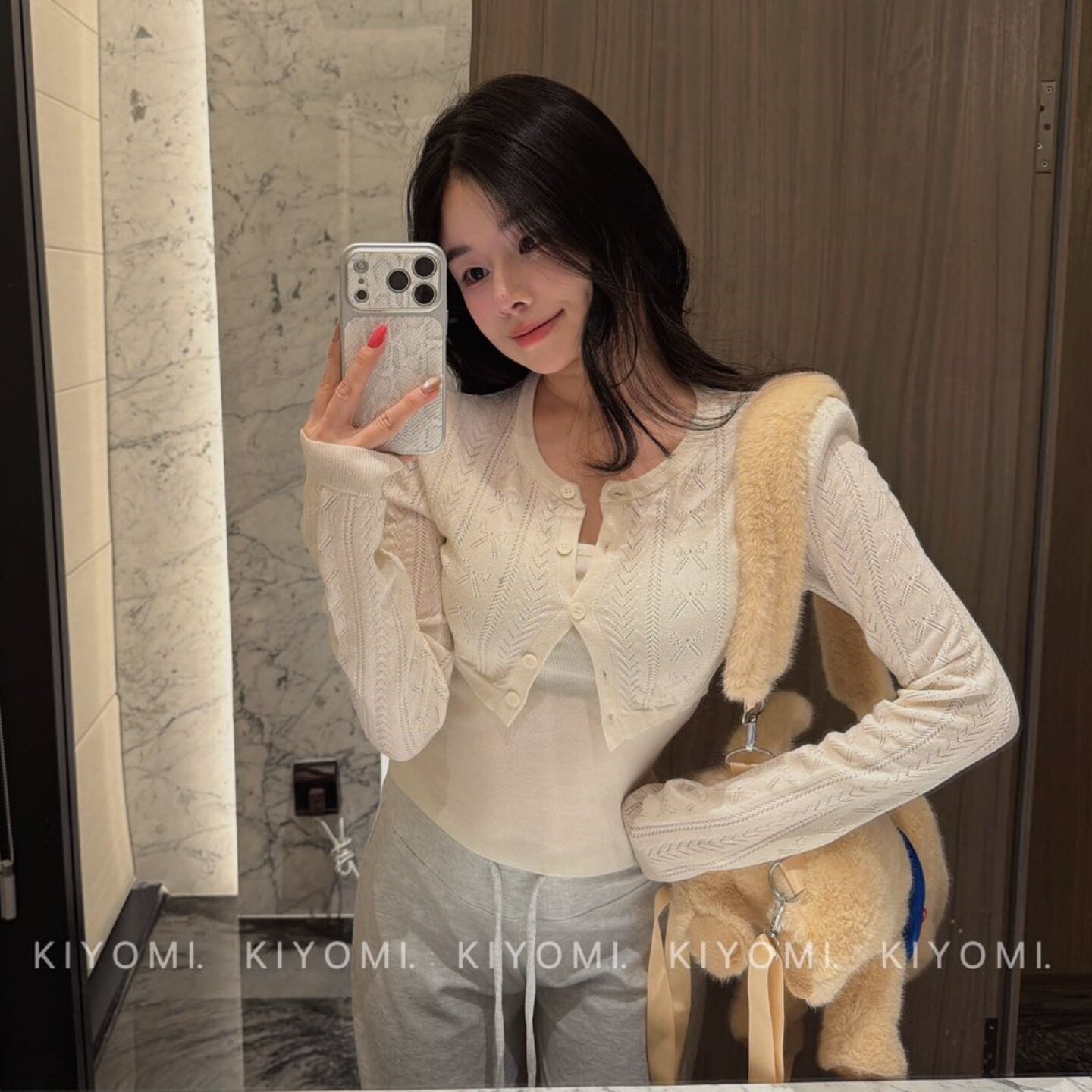 十三行KIYOMI2026春新款韩版气质修身显瘦麻花假两件长袖针织衫女