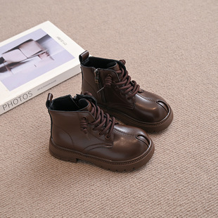 男童皮鞋冬季新款儿童靴子鞋子男孩女童马丁宝宝二棉鞋皮靴冬鞋小