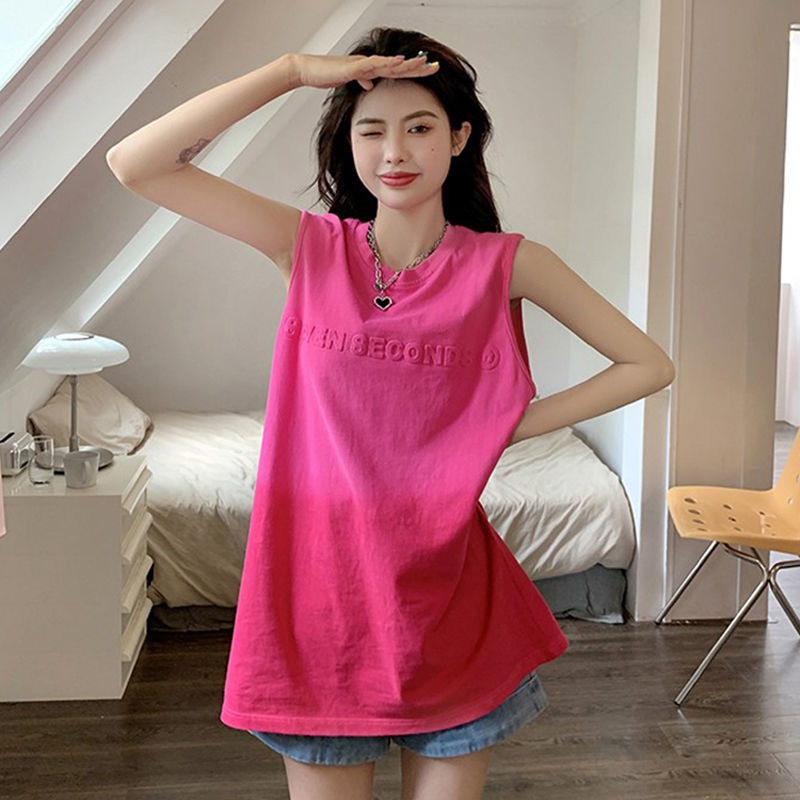 立体字母炸街背心美式复古