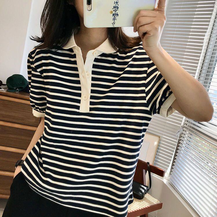 Polo领短款T恤女polo显瘦2026夏季短袖宽松感短袖小个子上衣polo