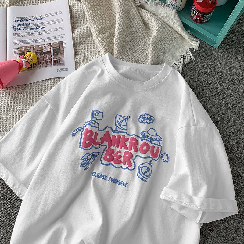 短袖t恤男女学生2026夏季港风字母印花宽松ins上衣情侣装体恤港式