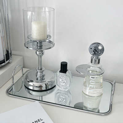 玻璃收纳欧式客厅电镀托盘果盘