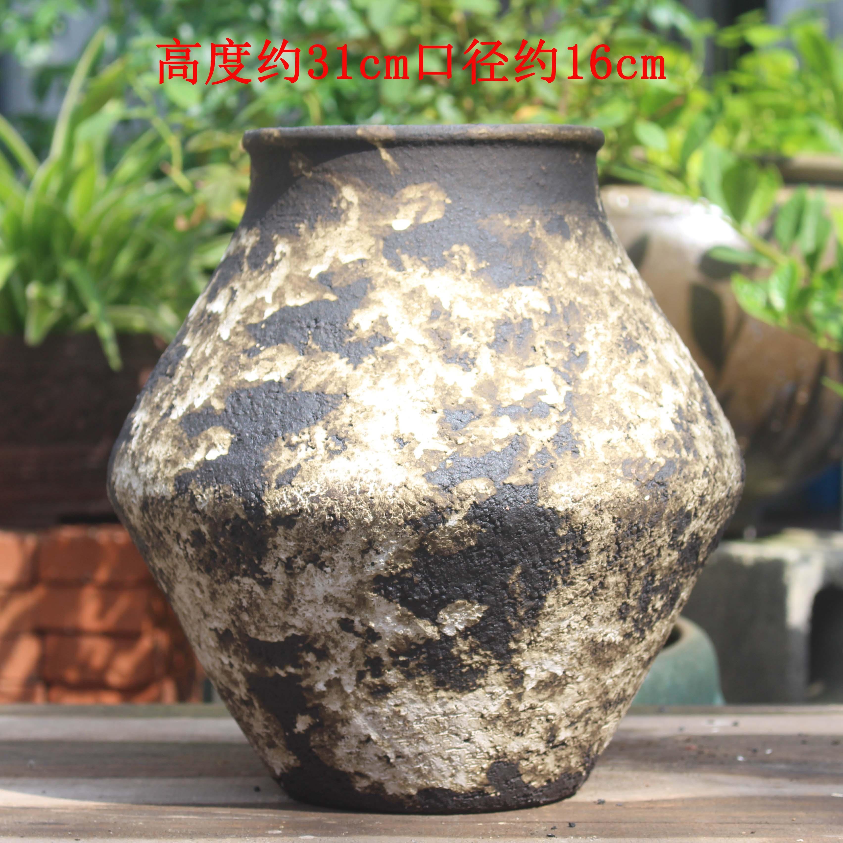 紫砂复古陶瓷花瓶花盆侘寂风