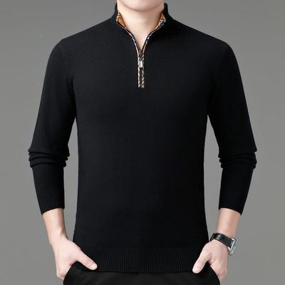 20毛25秋装羊绒衫中年男拉士套头链领冬休8112-B+闲衣厚款保暖羊