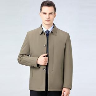 务翻领夹克休闲6605 棉外套中年男装 0棉商服男保 男士 外爸衣套新款