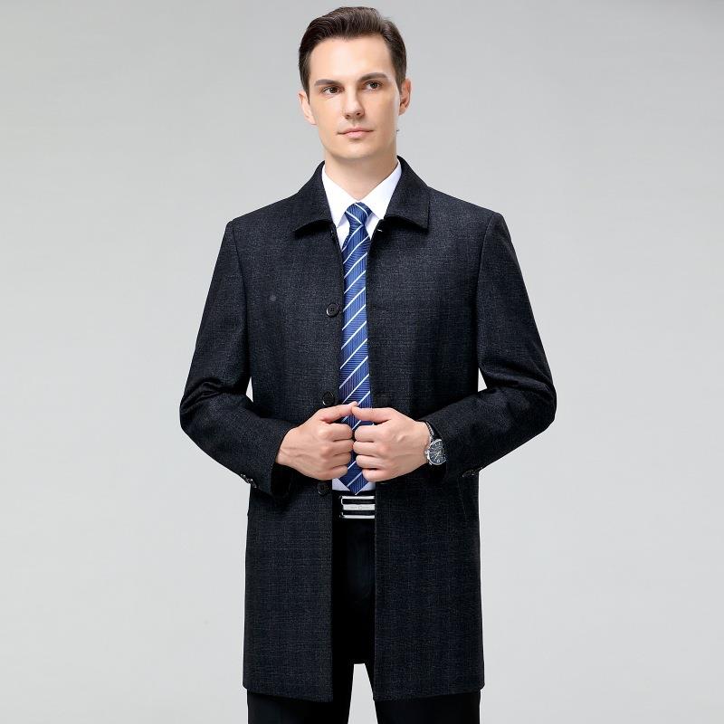 羊毛呢中款长大衣男士韩外版呢夹克秋冬季RCF新款毛羊绒套批