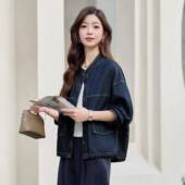 0牛仔季 衣2025秋新款 复时尚 古立领LU9060 休9闲立领百搭长袖 外套