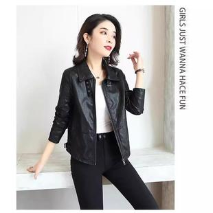 夹新冬百搭9810-W3加绒皮衣秋女款装休闲高档妈妈绵羊皮克小外套