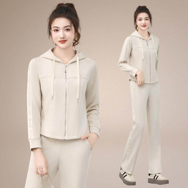 品牌运动82226261服套装女春季205新款大2码宽帽松连卫秋衣休闲跑