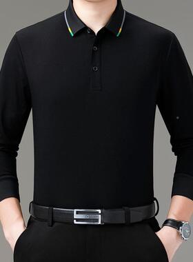 本男命年大中红色衣长袖恤秋季JVW年男士薄款上中老年丝光棉爸爸