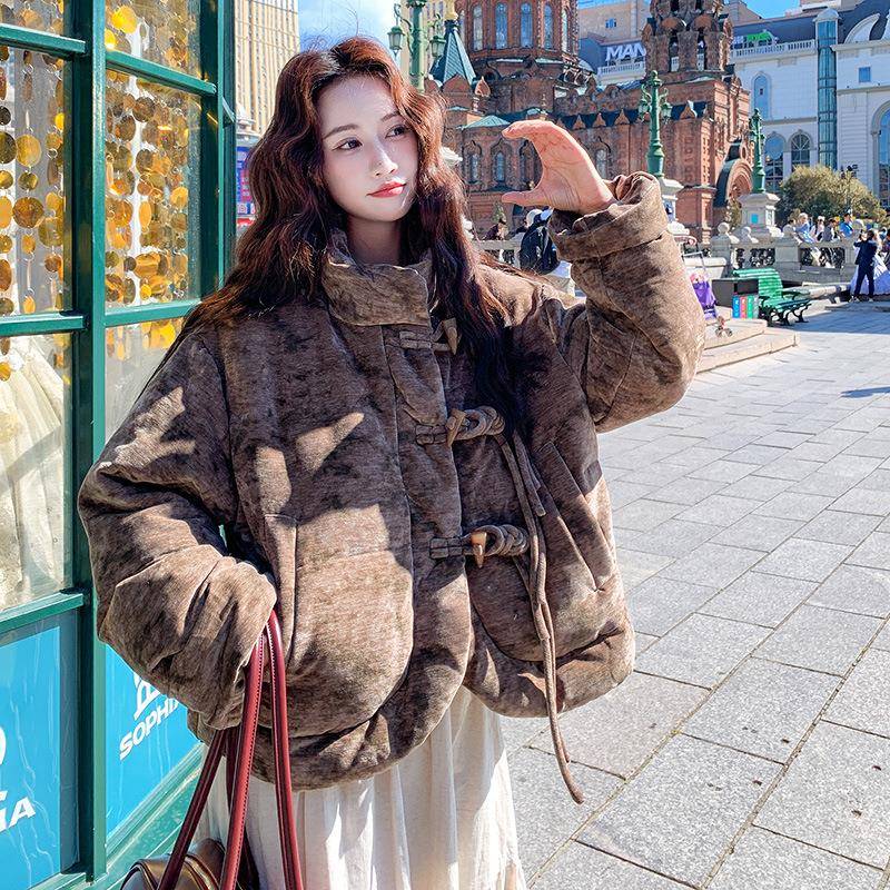 新中式国风羽服女冬季D115-C79款小个子短款新绒0225巨好看的洋气