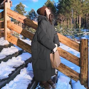 奶咖色被子长羽绒服女20C021-312大25冬季新超款好看款过膝加厚白