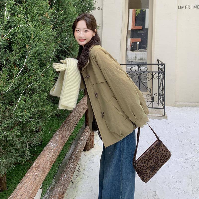 冬季新拼2B237-61款加服厚羔毛接羊羽绒外套