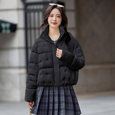 羽绒服202冬季5新款女装式N66810-1立领拼接潮牌宽松新款百搭外套