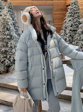 厚拆长卸针织帽披肩立领加中款羽绒女2025冬季2B153-28新款90白鸭