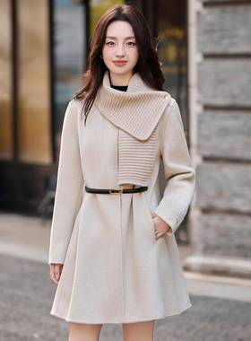 本风双面呢斗篷大赫秋衣女202ZHAN82925冬拆新款可卸围脖气质显瘦