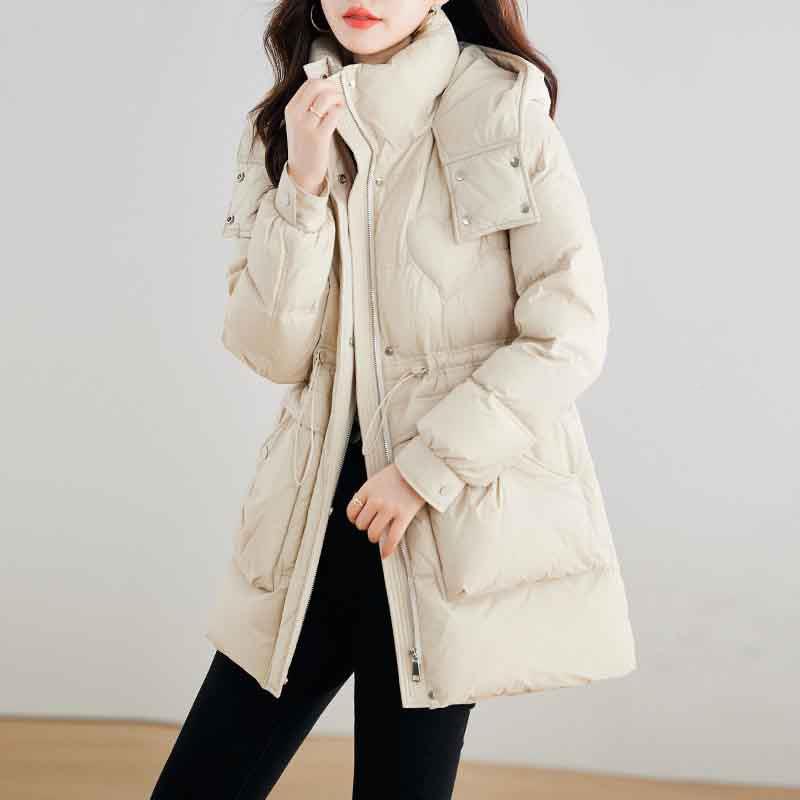 羽绒女冬ZHANG785季2024年新款小外子高端时尚个白鸭绒中服长款收