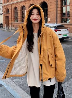 黄色羽绒内胆冲派b199-175锋衣厚外独套女服冬季2025新款特超好看