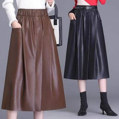 秋冬专柜真皮半裙2539=6女韩版包臀气身质舒适瘦显尚字开叉时大摆