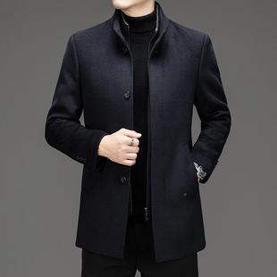 衣厚羽绒内胆羊毛加呢 面立领休闲爸爸装 专FAE柜双羊绒大男士 冬季