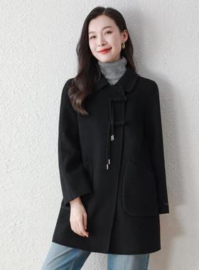 女式毛呢国外套20A55514秋冬新款2女装风盘扣质气舒适羊毛呢大衣