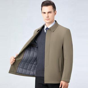 士新中老休闲翻克领夹棉袄 加厚棉服外套男款 棉6605 0衣男年冬季