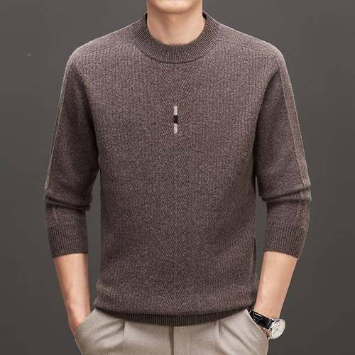 202冬季新款全羊毛男士打底半领高领9509-KK厚羊3毛衫圆100%纯加