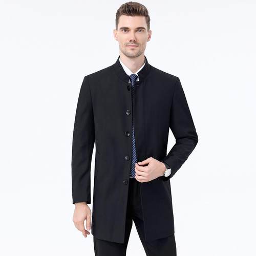 男士风衣春秋款2128-W7耐磨领中老年爸闲爸上衣商务休立男装码大